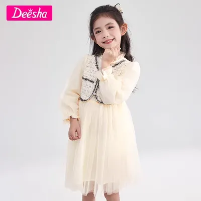 Quần áo trẻ em Disha váy bé gái quần áo mùa thu mới thời trang nhỏ có hương thơm bé gái váy công chúa váy trẻ em