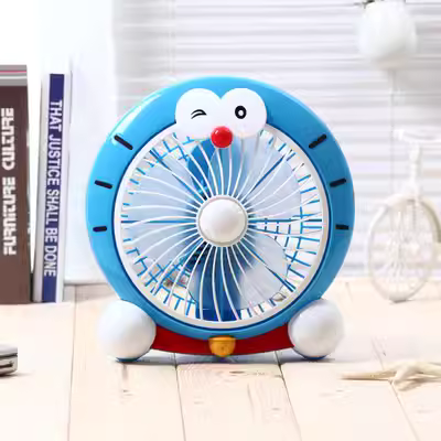 Cartoon jingle mèo mini quạt điện sinh viên ký túc xá giường máy tính để bàn nhỏ quạt văn phòng gió lớn cắm quạt trần quay