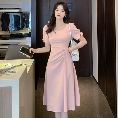 Mùa hè 2019 mới của phụ nữ Hàn Quốc in đầm voan trong khí chất dài là váy hoa mỏng. - váy đầm áo đầm trung niên