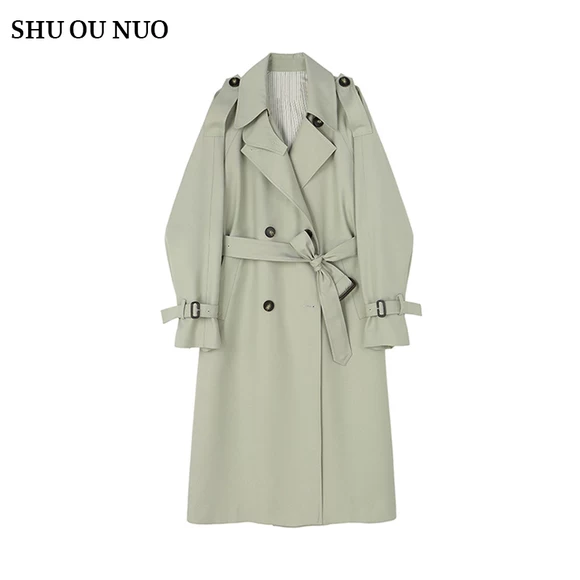 Quần áo Handu 2019 của phụ nữ Hàn Quốc mùa thu mới áo khoác ngoài dài sang trọng áo dài JW11971 - Trench Coat áo khoác nữ mùa đông