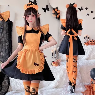Halloween dành cho người lớn trang phục bí ngô ma thuật phù thủy quốc váy cosplay vai trò chơi đảng trang phục hầu gái anh halloween