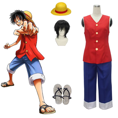 Tùy chỉnh 
            One Piece Luffy hai năm trước trang phục người lớn và trẻ em mã anime Cosplay quần áo nam sẵn sàng/giày tóc giả mua riêng