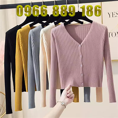 Đan Cardigan của Phụ Nữ Ngắn 2018 Mùa Thu Mới Sọc Dọc Mỏng Mỏng Mỏng Áo Len Áo Khoác Ngắn Phụ Nữ Cardigan