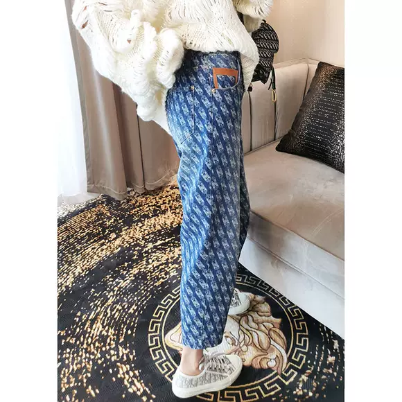 Jing Hao quần nhà nữ 2019 xuân xuân mới mỏng mỏng hoang dã cao eo quần short Hàn Quốc - Quần jean