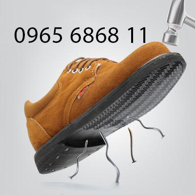 Giày bảo hộ lỗ thoáng khí mũi kim loại cứng chống tổn thương bàn chân giày bảo hộ da bò chịu nhiệt độ cao