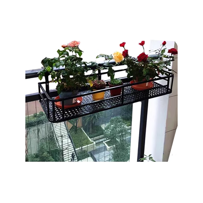 Tròn đơn giản lan can ban công hoa giá treo nhiều lớp mở rộng sắt mọng nước hoa giá treo tường có giá để đồ