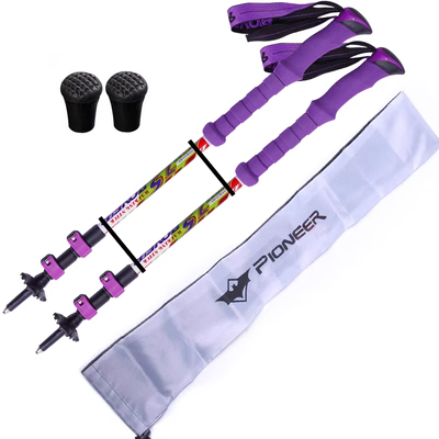Tiên phong ngoài trời tiên phong xử lý thẳng trekking cực siêu nhẹ sợi carbon ba phần thiết bị du lịch ngoài trời gậy chống người già
