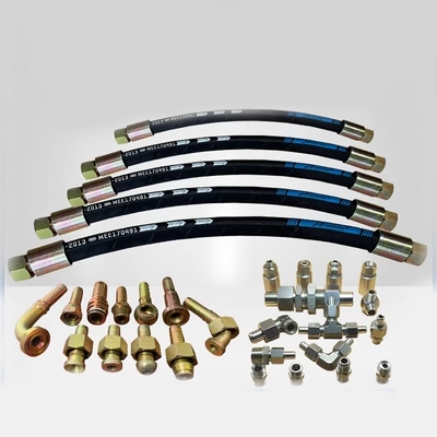 Gia công ống dầu máy xúc thủy lực áp suất cao nhựa nylon Teflon dây thép nhiệt độ cao ống kim loại lắp ráp ống cao su