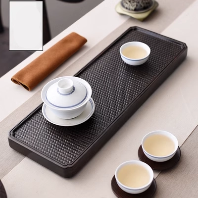 Khay trà khô bong bóng hộ gia đình hình chữ nhật nhỏ mảnh gỗ bàn trà rắn Zen trà đạo Kung Fu bộ khay đơn giản - Trà sứ