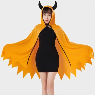 Halloween trẻ em người lớn cosplay nam và nữ áo choàng sừng quỷ mũi mũi trình diễn trang phục