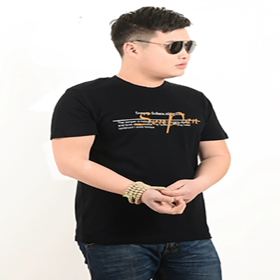 Thêm phân bón để tăng ngắn tay t-shirt nam chất béo XL nam từ bi chất béo 2018 mùa hè lỏng vòng cổ áo sơ mi quần kaki nam