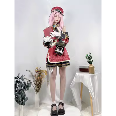 Manluren Genshin cos phù hợp với Fontaine phóng viên Charlotte quần áo phù hợp với cosplay trò chơi trang phục phim hoạt hình quần áo nữ