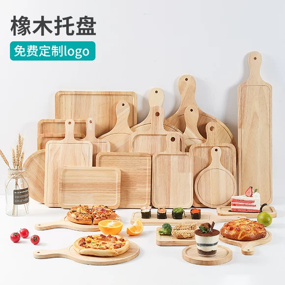 Tre khay gỗ Tấm gỗ hình chữ nhật khay trà tấm bánh trái cây tấm thịt nướng tấm Nhật Bản khay nước - Tấm đồ gia dụng bằng gỗ
