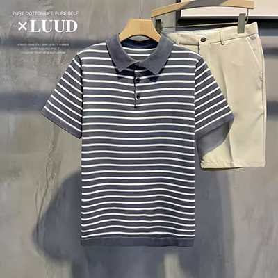 B2DB92661 Taiping Bird Men 2019 Mùa hè Thời trang mới Colorblock Cherry Thêu Casual Loose POLO Áo sơ mi - Polo