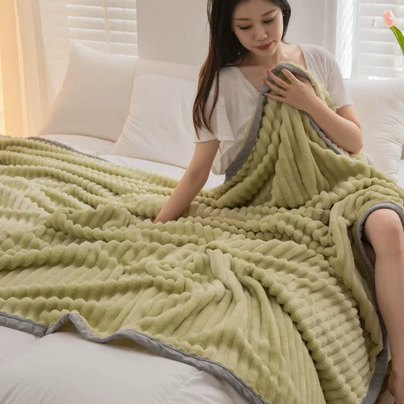 Trắng len bóng đan chăn giản dị Mô hình phòng ngủ trưa chăn điều hòa chăn mền chăn mền - Ném / Chăn