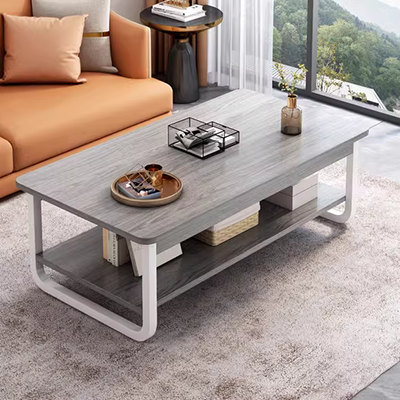 Tempered glass bàn cà phê hình chữ nhật căn hộ nhỏ phòng khách gỗ veneer đồ nội thất Trung Quốc bàn cà phê gỗ bàn ghế sofa phòng khách nhỏ
