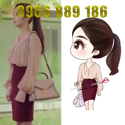 Tại sao Kim thư ký tại sao là Park Minying với cùng một đèn lồng tay áo áo thun voan phụ nữ + bộ váy các kiểu đồ bộ đẹp