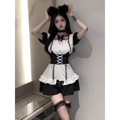 Cô hầu gái gợi cảm, đồng phục nóng bỏng, cosplay ham muốn thuần khiết, bộ đồ lolita riêng tư Nhật Bản, váy công chúa dễ thương