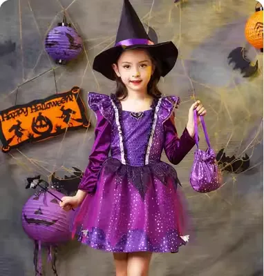 Halloween trẻ em trang phục Quốc Phù Thủy Tuyết Váy Trắng Ma Cà Rồng Trang Phục Cosplay Trẻ Em Cos Trang Phục