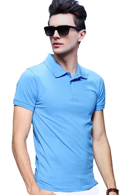 Áo thun nam tay ngắn mùa hè thanh lịch Lapel solid color POLO áo sơ mi nam Paul Slim England led đơn giản t shirt golf