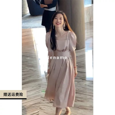 Zi cũng 2019 mùa xuân phiên bản mới của Hàn Quốc cho người phụ nữ có kích thước lớn mặc áo dài trí tuệ màu trắng denim dài tay giản dị - váy đầm