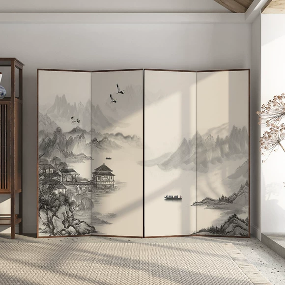 Jinsi Nanmu bức tranh màn hình sáu người hâm mộ Ming và Qing cổ điển bằng gỗ gụ cổ điển đồ nội thất Tứ Xuyên tờ rơi khung Nanhua cửa sổ gấp phân vùng khung cửa gỗ