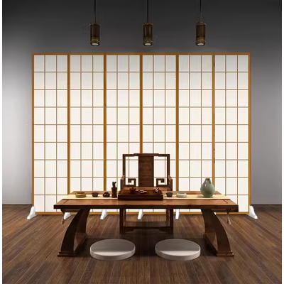 Phong cách Nhật Bản không dệt màn hình gỗ rắn thời trang hiên nhà khách sạn gấp vách ngăn phòng khách phòng trà ZAKKA
