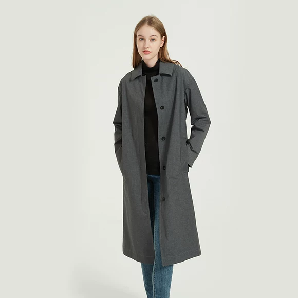 Áo gió cho nữ Nine Mo Phần dài 2019 Mùa xuân và mùa thu Mặc mới Kích thước lớn Nữ Áo khoác mỏng của Hàn Quốc Áo khoác nữ - Trench Coat