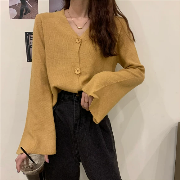 [Năm 50%] Phiên bản Hàn Quốc mùa thu cổ tròn đơn giản Slim áo sơ mi mỏng chạm đáy hoang dã đan áo mỏng HY đồ công sở nữ