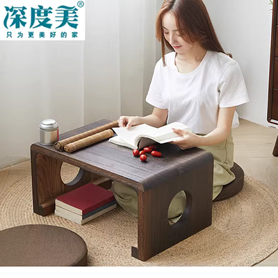 Nội thất hình elip căn hộ vuông gỗ rắn nhỏ bàn tròn phòng ngủ tươi trang trí tấm bình thường bàn cà phê phòng bên - Bàn trà