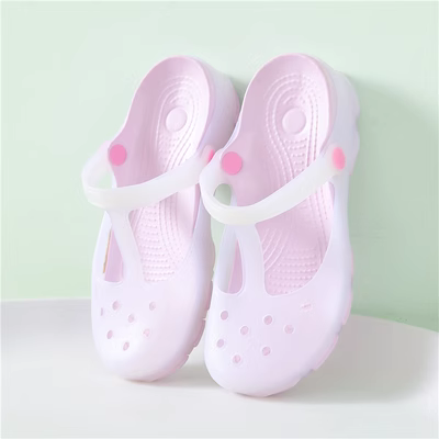 Giày Croc nữ mùa hè mới dép y tá dành cho bà bầu chống trượt nửa ngón chân phòng mổ đế dày mặc ngoài dép đế mềm