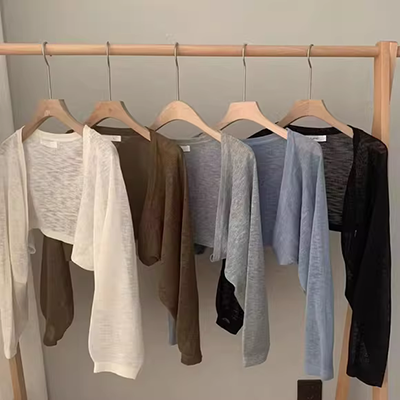 Mùa thu mới thời trang hoang dã đan áo len cashmere Hàn Quốc Slim nữ ngắn cổ tròn áo len đôi tay