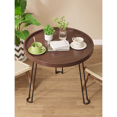 bộ bàn ghế ăn cơm gấp gọn Có thể gập lại bàn cà phê phòng khách nhà căn hộ nhỏ đơn giản hiện đại bàn nhỏ tròn ban công mini giá trà bàn tròn ghế bàn ăn gấp gọn