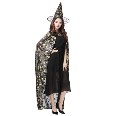 Trang phục Halloween cho người lớn, áo choàng phù thủy, áo choàng trẻ em, trang phục, đạo cụ trang trí kinh dị hóa trang