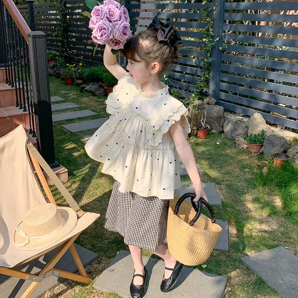 Quần áo cotton mùa đông cho trẻ em 4 cô gái 6 cô gái 8 trẻ em 10 bộ đồ cotton ba mảnh 12 tuổi 11 quần dài cho bé gái