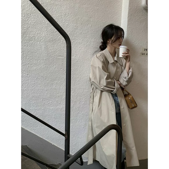 Áo khoác gió giữa mùa xuân 2019 mùa xuân và mùa thu nữ khuyến mãi Phiên bản Hàn Quốc của cổ áo bóng chày giản dị cỡ lớn áo rộng đơn giản - Trench Coat áo dạ nữ dáng ngắn