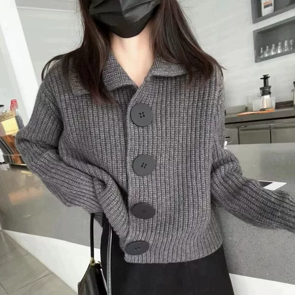 Mùa thu 2019 mới cho nữ size lớn Phiên bản Hàn Quốc của áo len cổ chữ V cho phụ nữ áo len lỏng lẻo - Áo len cổ chữ V