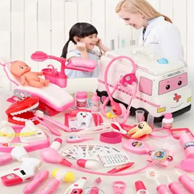 Bộ đồ chơi bác sĩ nhỏ cứu thương đóng vai bé trai và bé gái tiêm trẻ em nhà chơi mô phỏng hộp y tế y tá