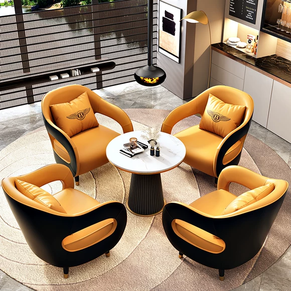 Hiện đại nhỏ gọn Bắc Âu thiết kế nội thất tiếp nhận đàm phán khách sạn giải trí phòng khách da duy nhất ghế sofa ghế tiffany