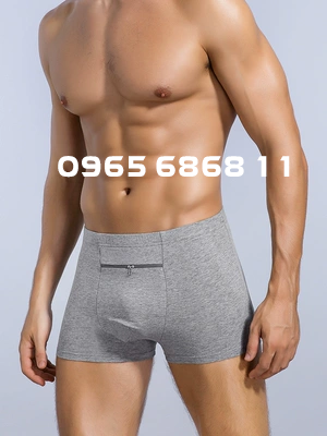 quần lót lọt khe nam  Quần lót chống trộm có túi dây kéo quần lót nam boxer cotton nguyên chất quần xì có túi đựng tiền quần lót nam cho người cao tuổi