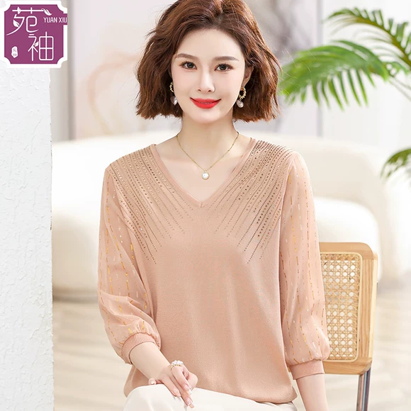 Váy mới mùa hè Váy lụa cotton trung niên trong đoạn dài Mẹ đầm rộng kích thước cotton và váy lanh 50-60 tuổi - Quần áo của mẹ áo sơ mi nữ trung niên