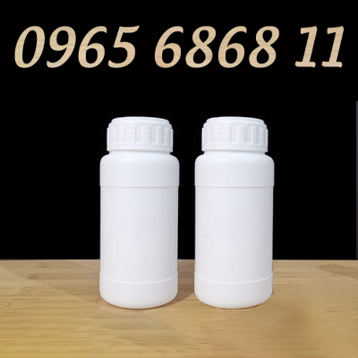 Chai nhựa miệng lớn 200ml có nắp kín chai đựng hóa chất chống ánh sáng trực tiếp màu trắng