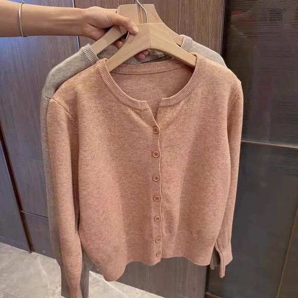 Áo len dệt kim mùa thu TAHAN Taihe của phụ nữ áo len mỏng bên ngoài WTAE31J002 - Đan Cardigan áo nữ đẹp