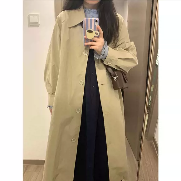 Áo gió mới 2018 nữ dài phần Hàn Quốc giản dị 30 - 40 tuổi áo mẹ khí chất quý phái mùa xuân và mùa thu mỏng áo khoác nữ mùa đông