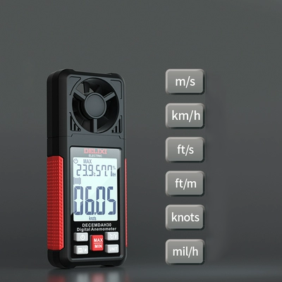 Delixi đo tốc độ gió máy đo gió máy đo gió màn hình hiển thị kỹ thuật số thể tích không khí dụng cụ kiểm tra có độ chính xác cao cầm tay