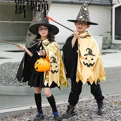 halloween kinh dị Quần áo trẻ em Halloween, trang phục áo choàng bé trai, quần áo cos, áo choàng phù thủy, trang phục phù hợp với trang phục mẫu giáo sát nhân halloween