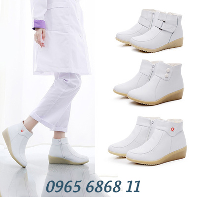 Giày dép y tế nữ cao cổ phù hợp với phụ nữ giày bệnh viện bác sĩ siêu nhẹ chuyên dụng vào mùa thu mùa đông