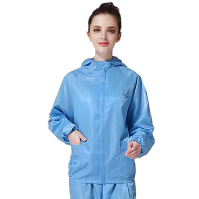 Quần áo chống tĩnh điện có mũ trùm đầu chống bụi sạch bụi xưởng bảo hộ lao động quần áo bảo hộ y tế thực phẩm quần áo hàng đầu
