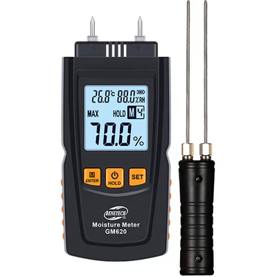 Máy đo độ ẩm gỗ/máy đo độ ẩm hạt/máy đo độ ẩm/nhiệt độ và máy đo độ ẩm có độ chính xác cao Biaozhi GM620