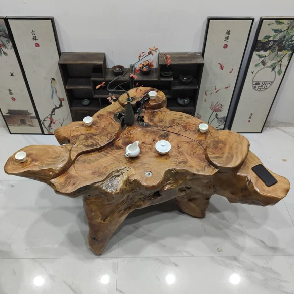 Rễ khắc trà bàn trà gỗ gốc cây đầu cây toàn bộ rễ cây bàn trà bàn gỗ hồng mộc gỗ bàn trà - Các món ăn khao khát gốc